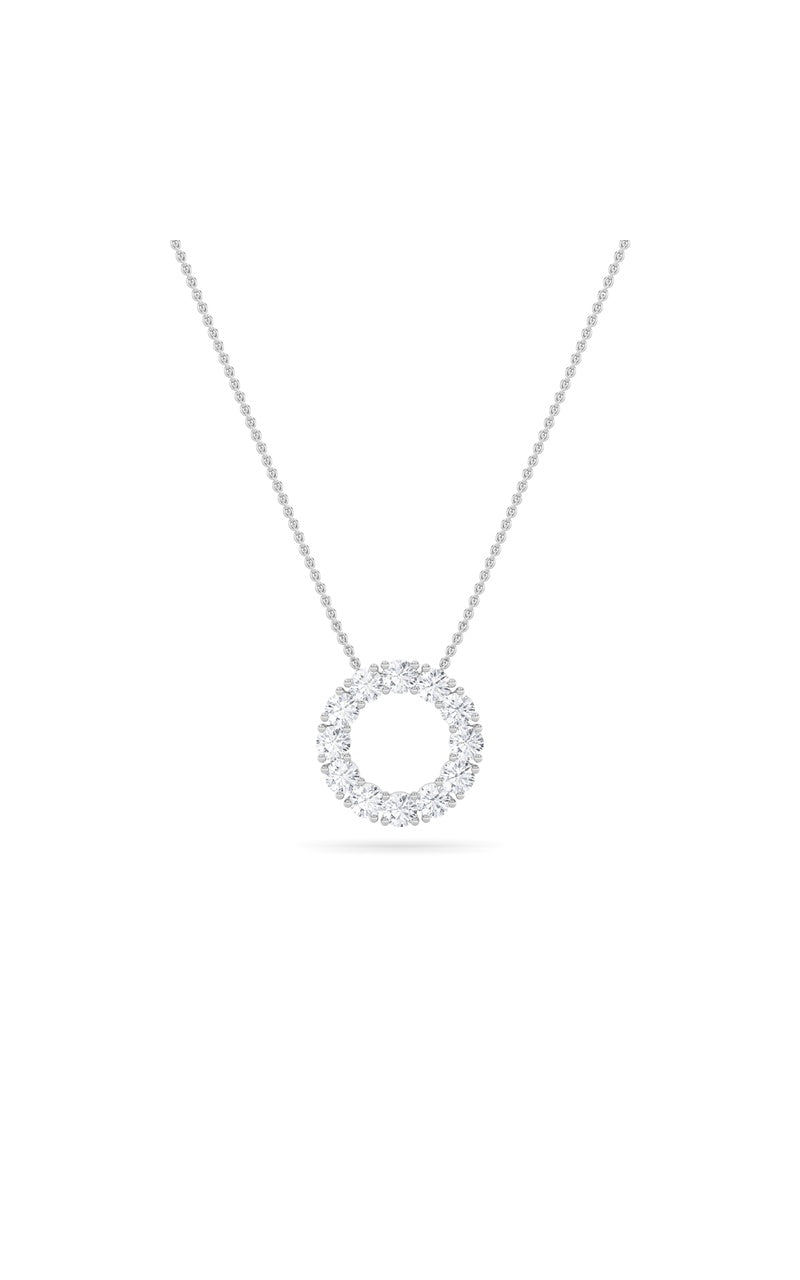 2CTW Round Shaped Lab Grown Diamond (F/VS) Circle Pendant in 14K Gold