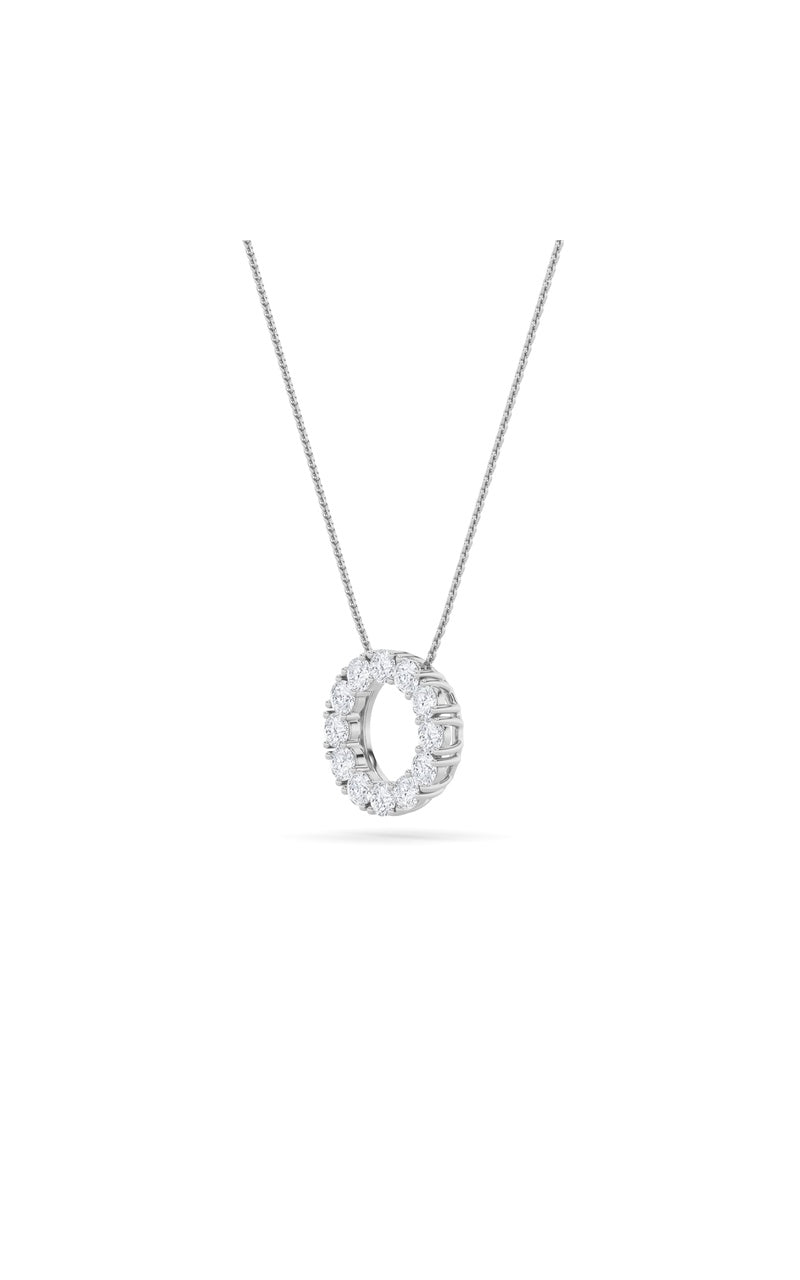 2Cttw Round Shaped Lab Grown Diamond (F/VS) CirclePendant in 14K Gold