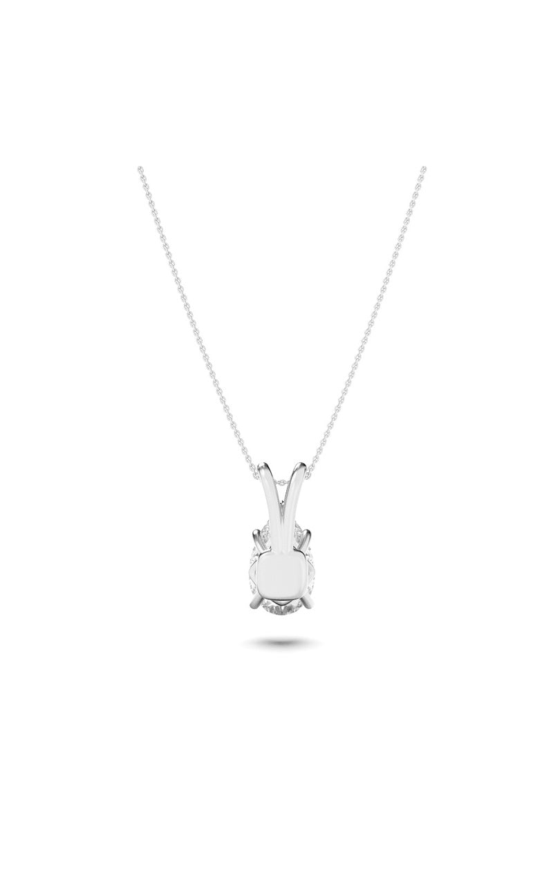 1CTW Pear Shaped Lab Grown Diamond (F/VS) Split Bale Solitaire Pendant in 14K Gold