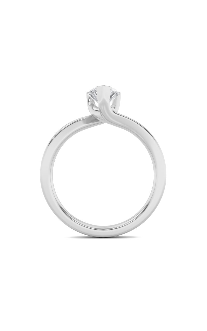 1CTW Pear Shaped Lab Grown Diamond (F/VS) Bypass Shank Engagement Ring in 14K Gold