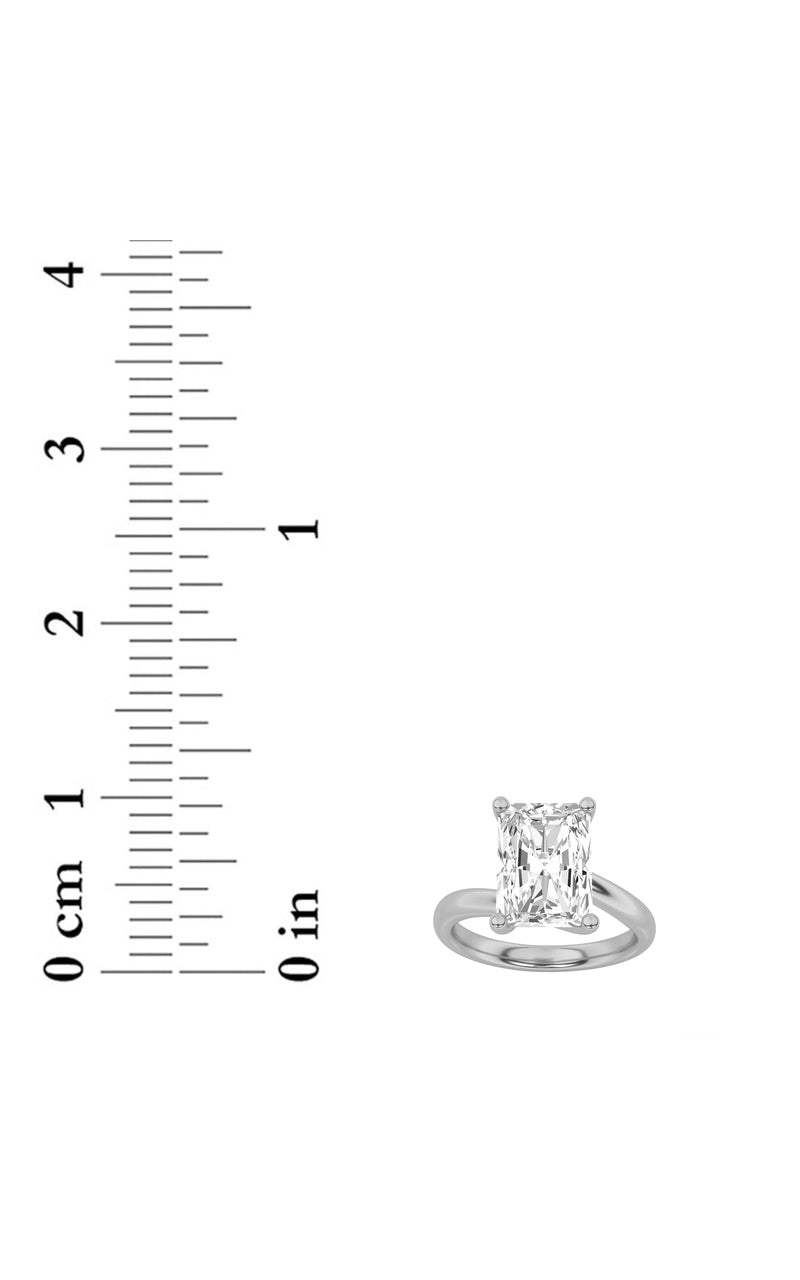 1Cttw Radiant Shaped Lab Grown Diamond (F/VS) Bypass Shank Engagement Ring in 14K Gold