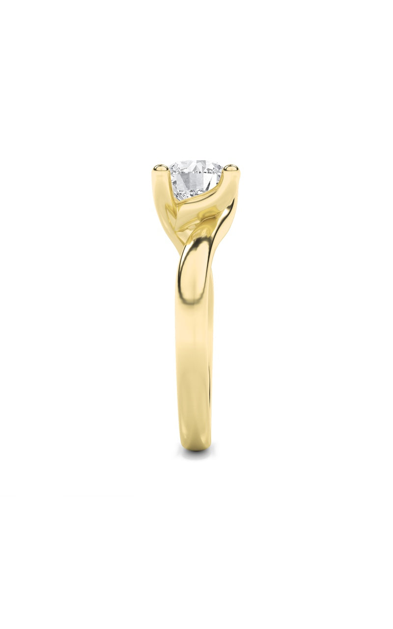 2CTW Round Shaped Lab Grown Diamond (F/VS) Bypass Shank Engagement Ring in 14K Gold
