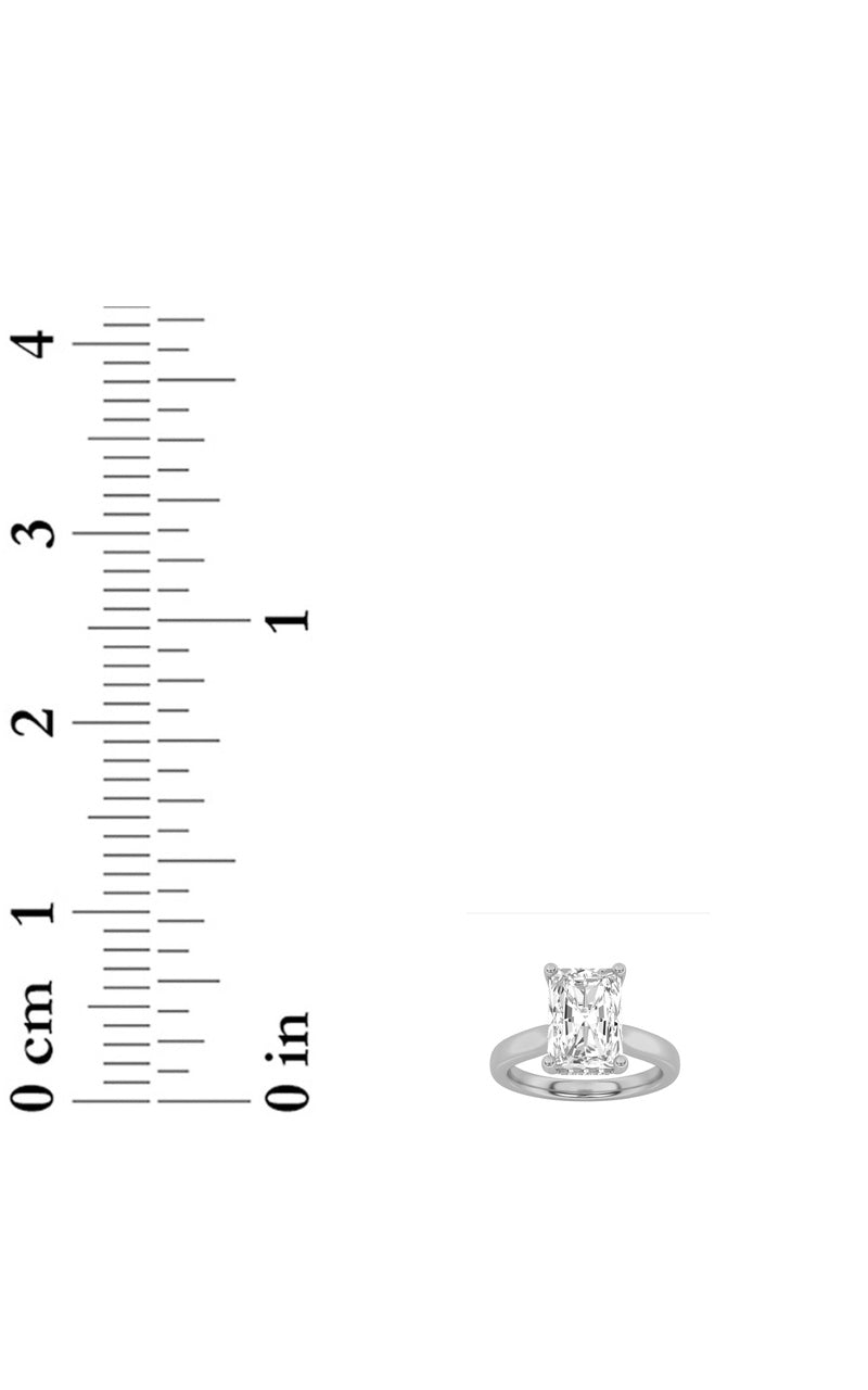 2CTW Radiant Shaped Lab Grown Diamond (F/VS) Hidden Halo Cathedral Shank Engagement Ring in 14K Gold