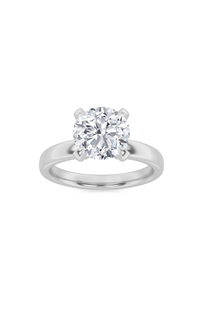 2Cttw Round Shaped Lab Grown Diamond (F/VS) HiddenHalo Petite Shank Ring in 14K Gold