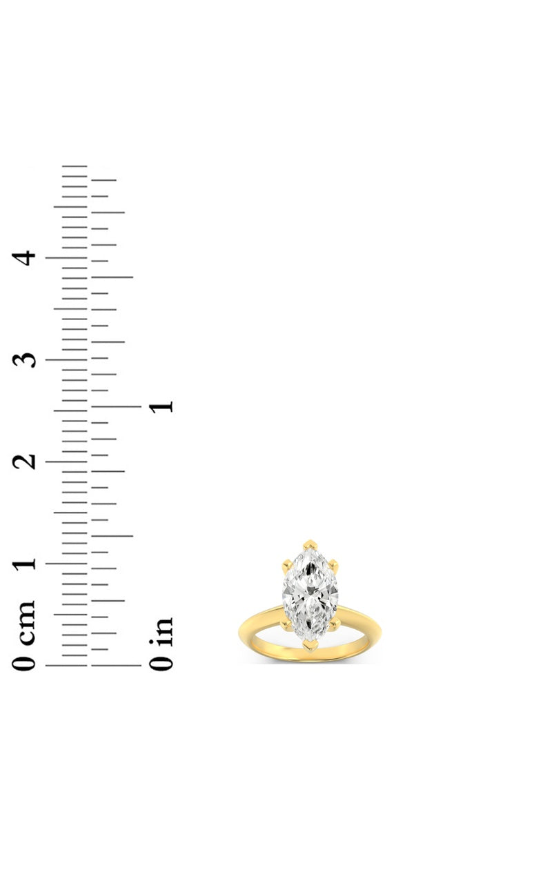 1.5CTW Marquise Shaped Lab Grown Diamond (F/VS) Knife Edge Shank Solitaire Engagement Ring in 14K Gold