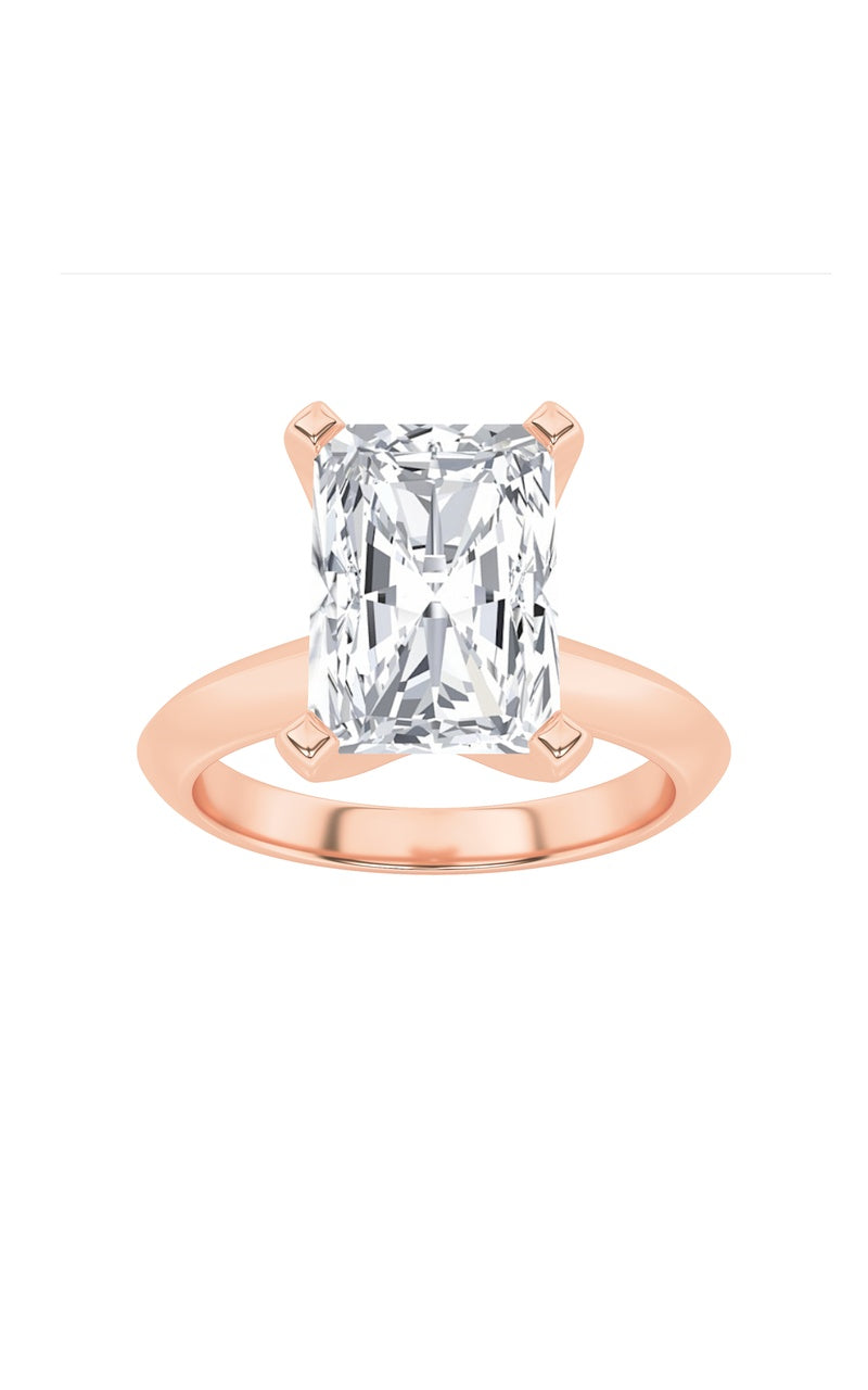 2Cttw Radiant Shaped Lab Grown Diamond (F/VS) Knife Edge Shank Solitaire Engagement Ring in 14K Gold