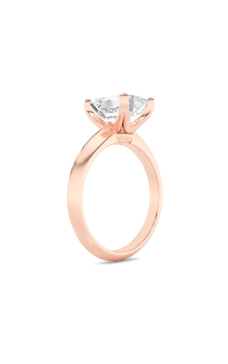 2Cttw Radiant Shaped Lab Grown Diamond (F/VS) Knife Edge Shank Solitaire Engagement Ring in 14K Gold