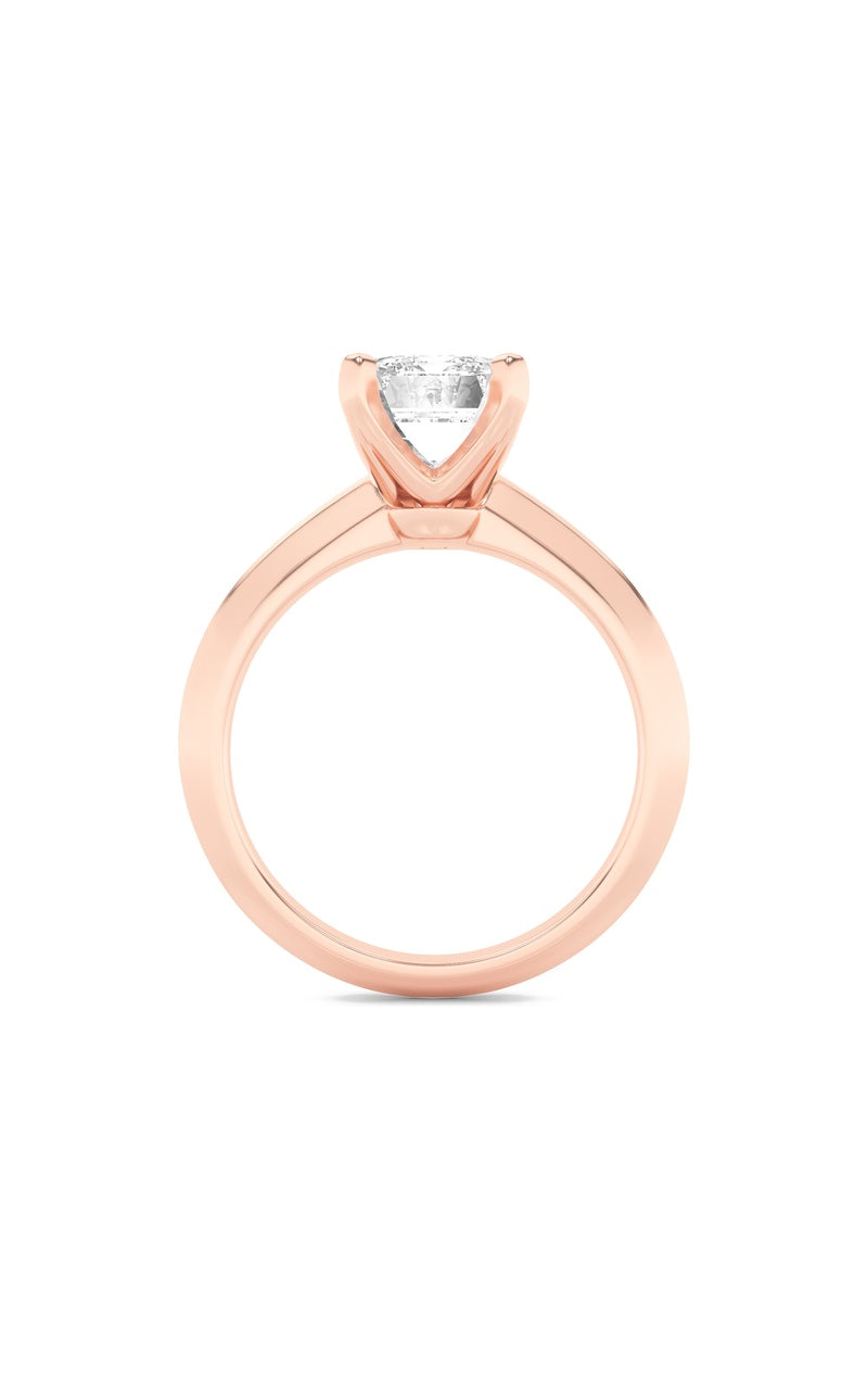 2Cttw Radiant Shaped Lab Grown Diamond (F/VS) Knife Edge Shank Solitaire Engagement Ring in 14K Gold
