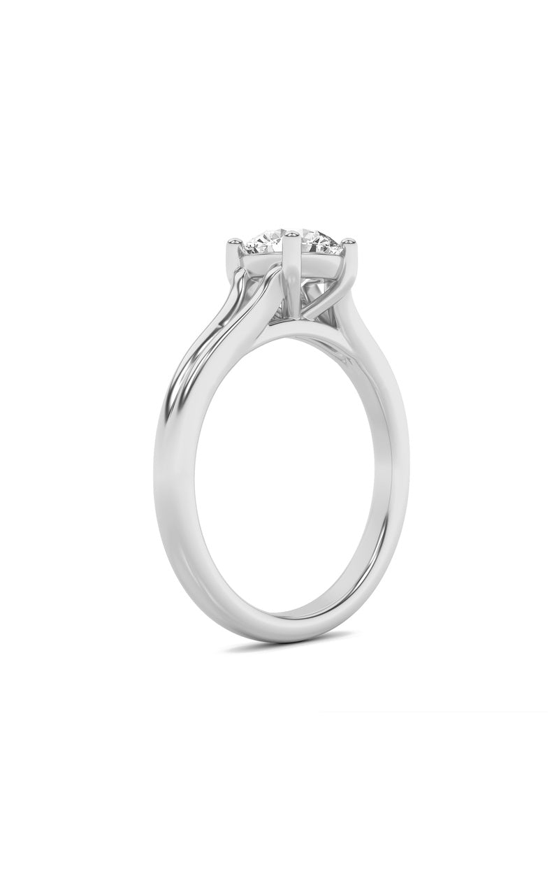 1CTW Round Shaped Lab Grown Diamond (F/VS) Split Shank Solitaire Engagement Ring in 14K Gold
