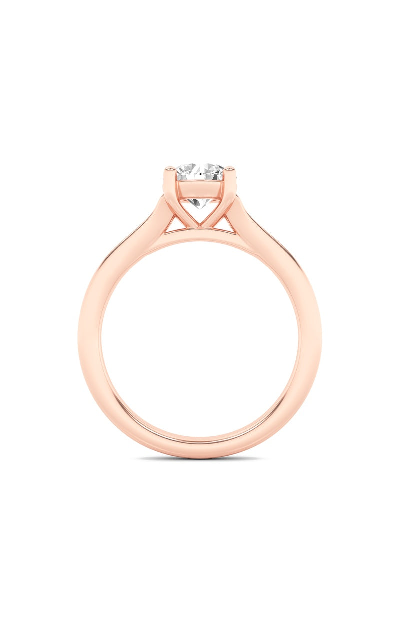 1CTW Round Shaped Lab Grown Diamond (F/VS) Split Shank Solitaire Engagement Ring in 14K Gold