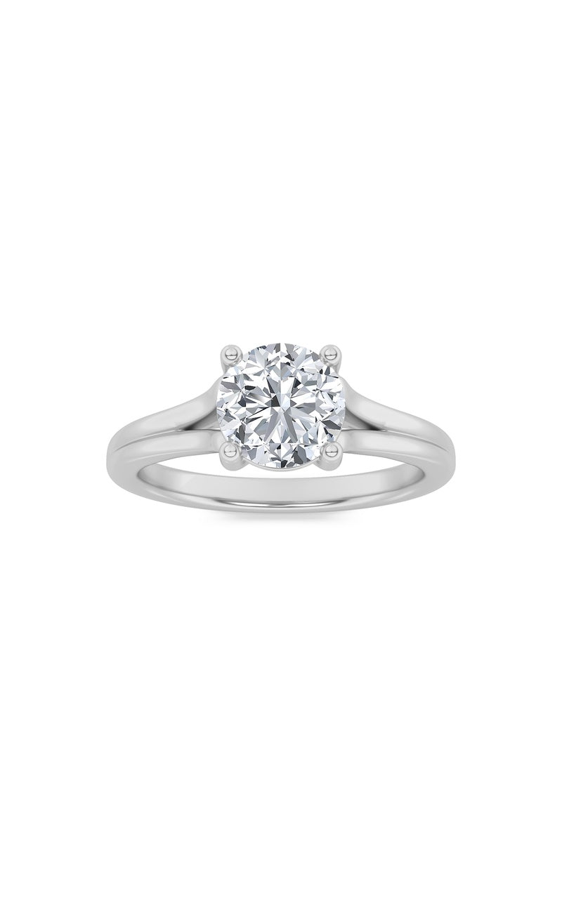 2Cttw Round Shaped Lab Grown Diamond (F/VS) SplitShank Solitaire Engagement Ring in 14K Gold