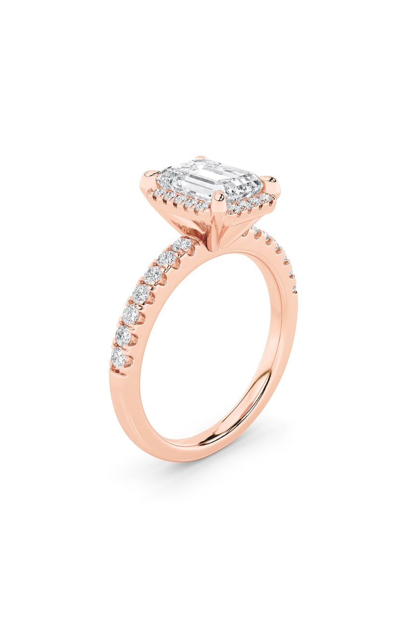 2Cttw Radiant Shaped Lab Grown Diamond (F/VS) HaloAccented Engagement Ring in 14K Gold