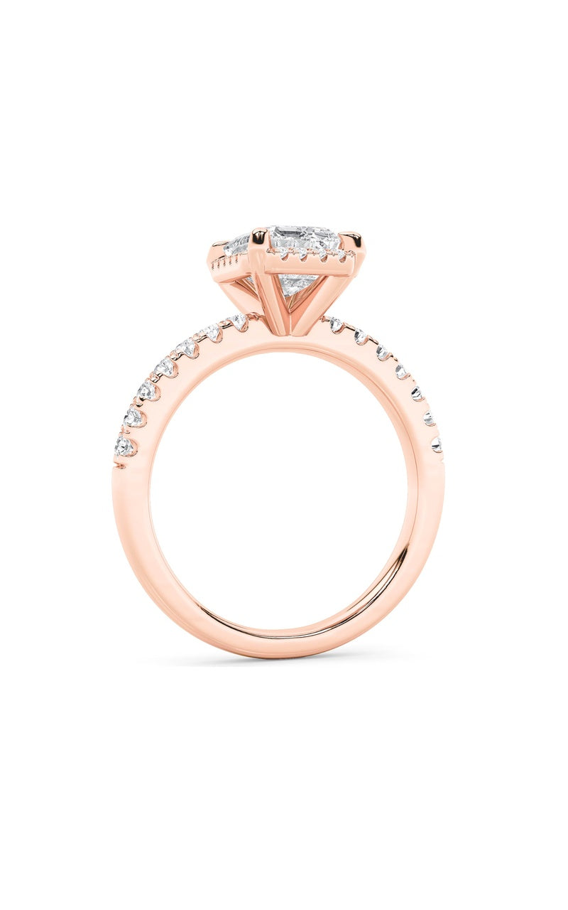 2Cttw Radiant Shaped Lab Grown Diamond (F/VS) HaloAccented Engagement Ring in 14K Gold