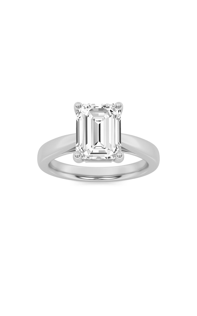 2Cttw Emerald Shaped Lab Grown Diamond (F/VS) Classic Shank Solitaire Engagement Ring in 14K Gold