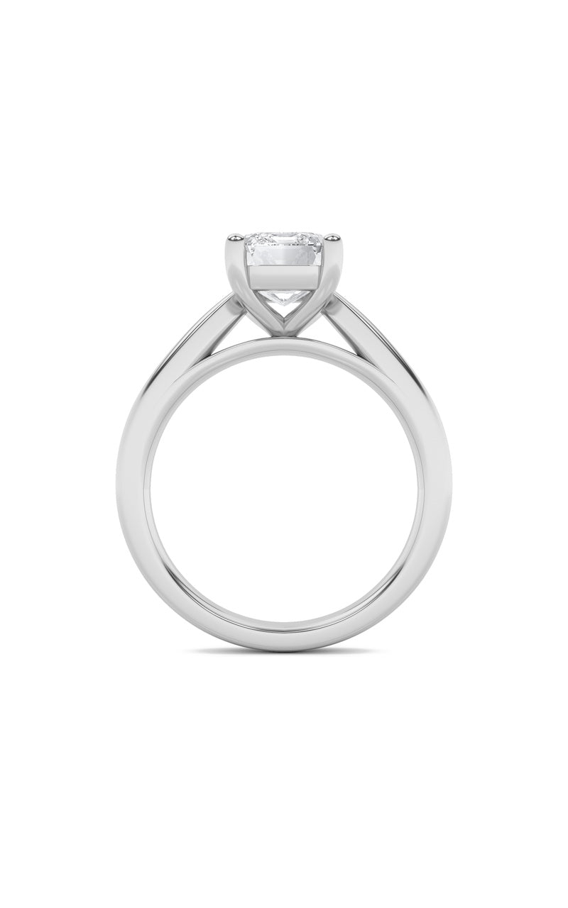 2CTW Emerald Shaped Lab Grown Diamond (F/VS) Classic Shank Solitaire Engagement Ring in 14K Gold, 14K White Gold