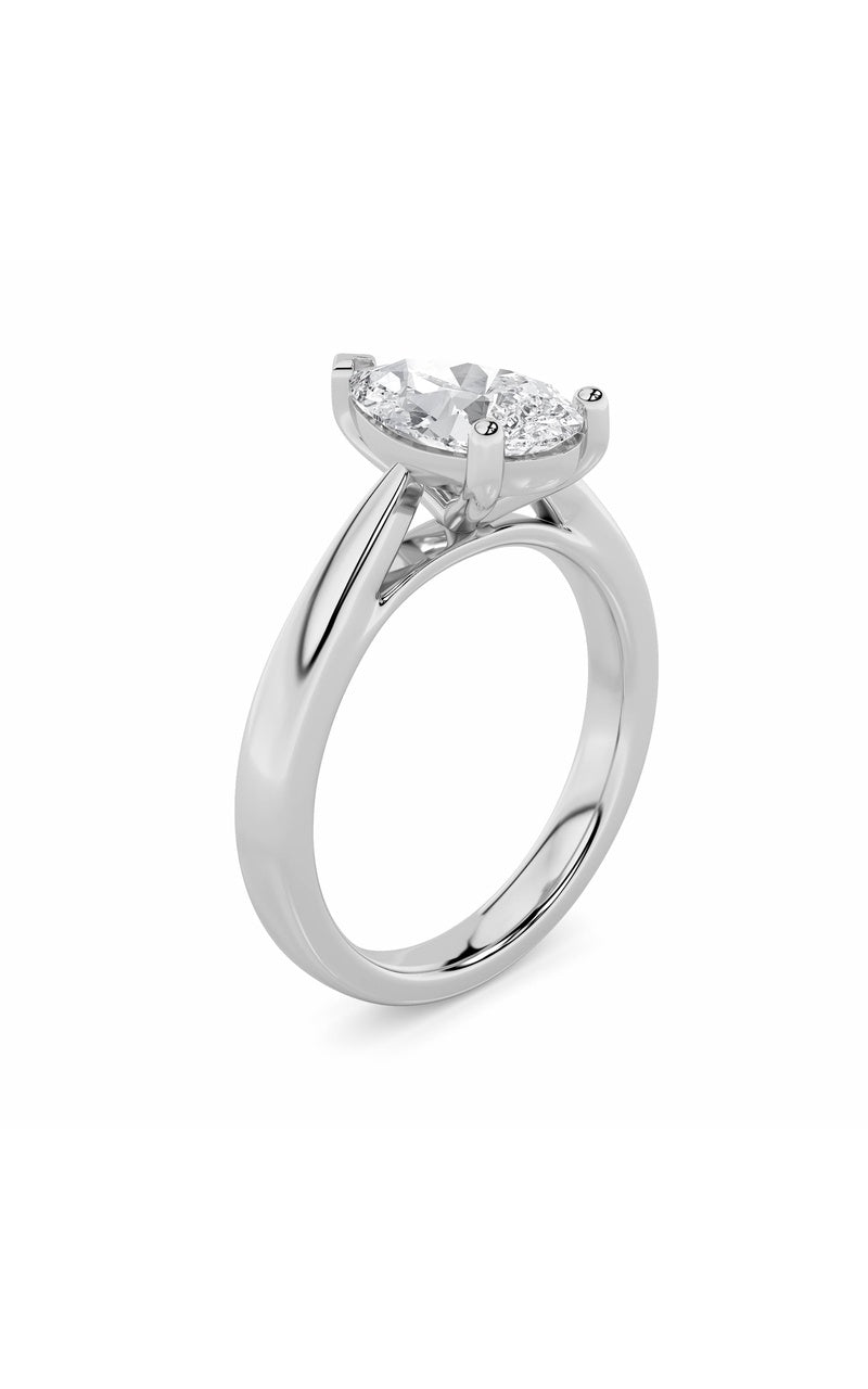 2Cttw Pear Shaped Lab Grown Diamond (F/VS) ClassicShank Solitaire Engagement Ring in 14K Gold