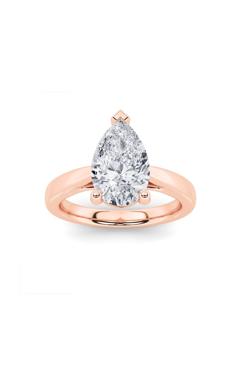 2Cttw Pear Shaped Lab Grown Diamond (F/VS) ClassicShank Solitaire Engagement Ring in 14K Gold