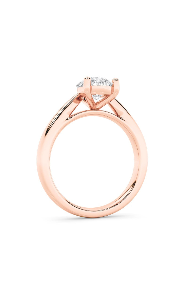 2CTW Pear Shaped Lab Grown Diamond (F/VS) Classic Shank Solitaire Engagement Ring in 14K Gold, 14K Rose Gold