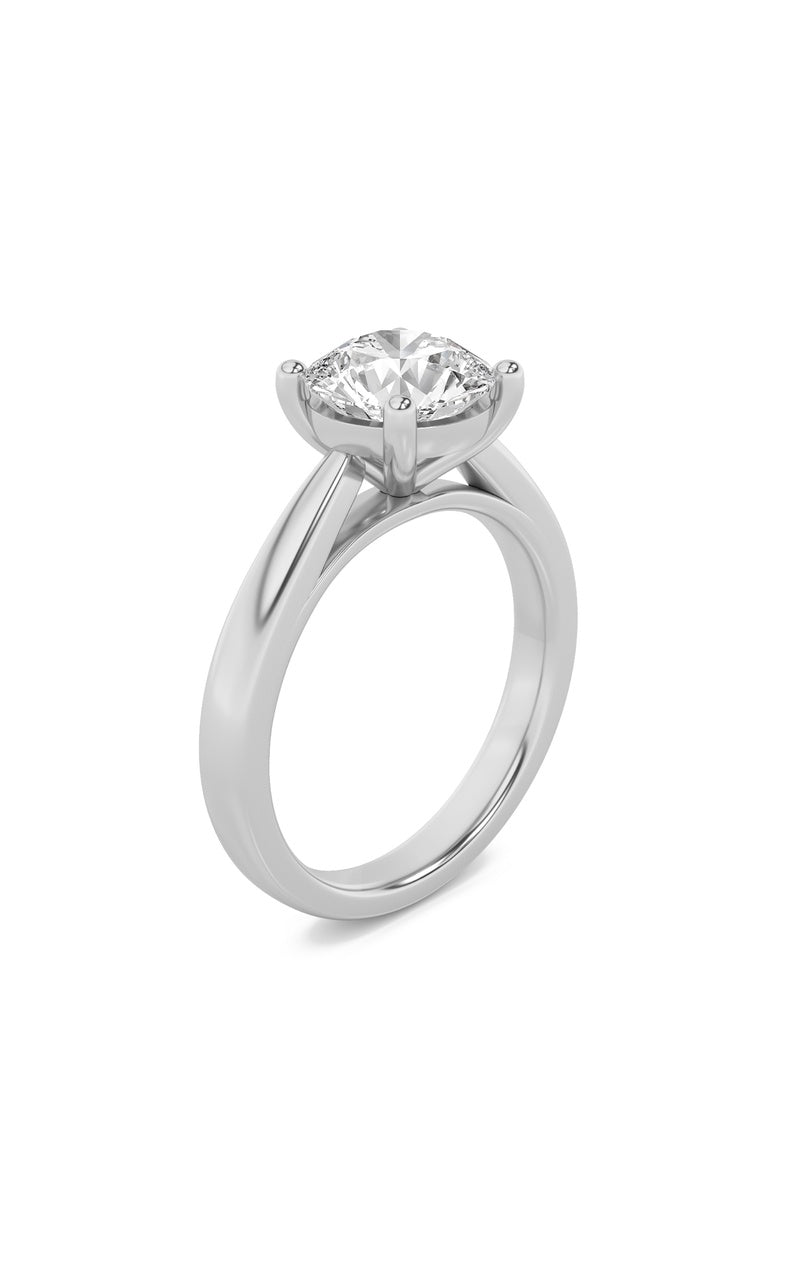 1CTW Round Shaped Lab Grown Diamond (F/VS) Classic Shank Solitaire Engagement Ring in 14K Gold