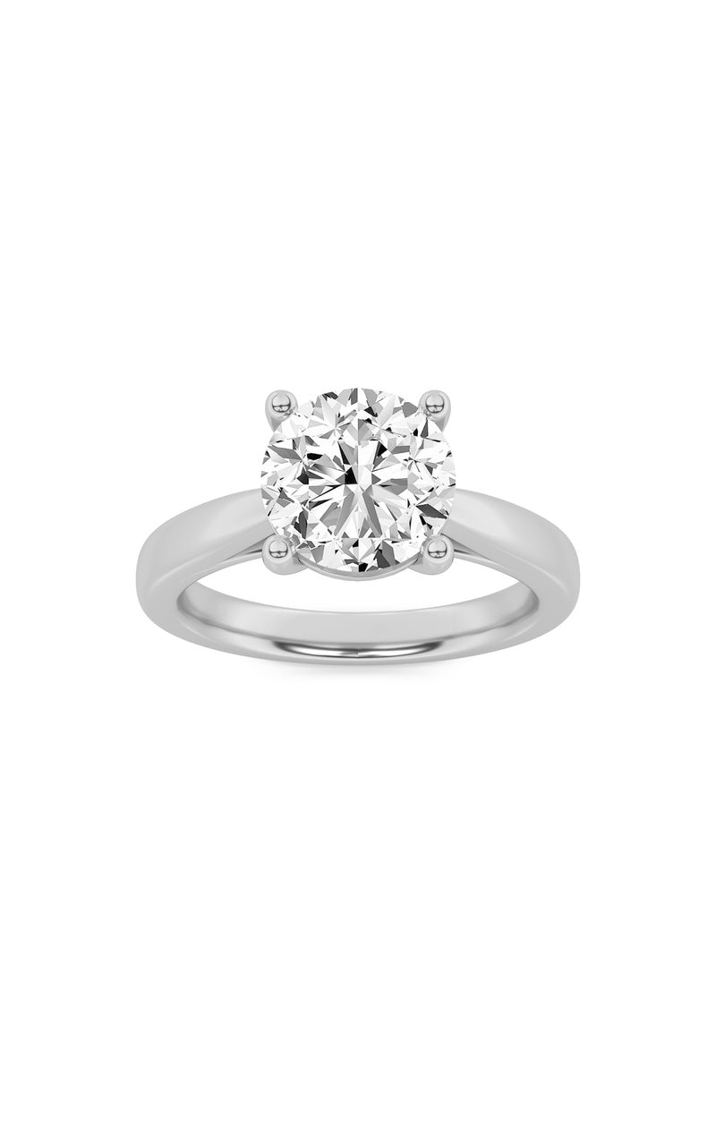 2CTW Round Shaped Lab Grown Diamond (F/VS) Classic Shank Solitaire Engagement Ring in 14K Gold