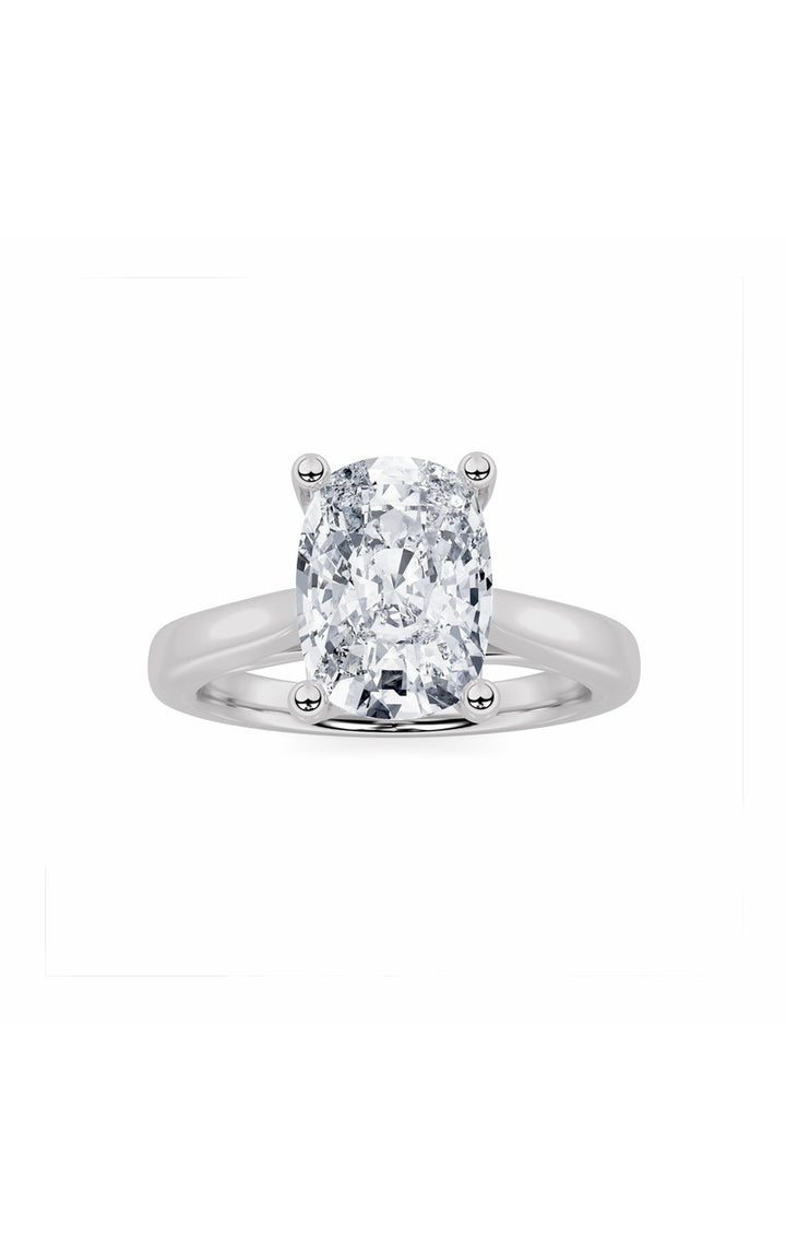 2Cttw Elongated Cushion Shaped Lab Grown Diamond (G/VS) Two Tone Cathedral Shank Engagement Ring in14K Gold