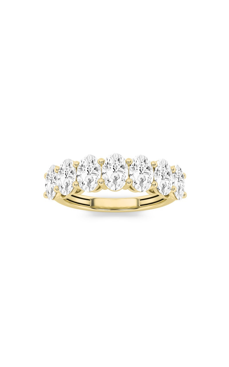 2Cttw Oval Shaped Lab Grown Diamond (F/VS) Seven Stone Band Ring in 14K Gold