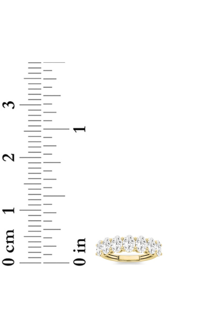 2Cttw Oval Shaped Lab Grown Diamond (F/VS) Seven Stone Band Ring in 14K Gold