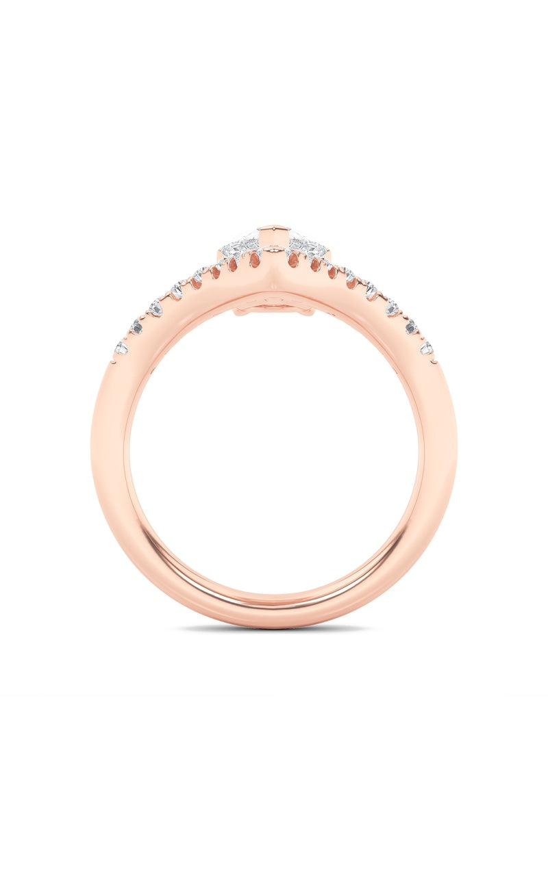 2Cttw Pear Shaped Lab Grown Diamond (F/VS) Accented Solitaire Fancy Engagement Ring in 14K Gold