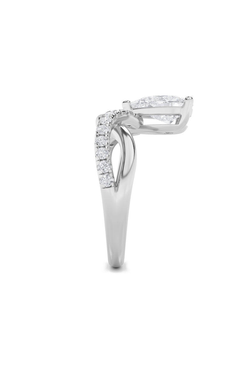 1.5CTW Pear Shaped Lab Grown Diamond (F/VS) Fashion Solitaire Engagement Ring in 14K Gold