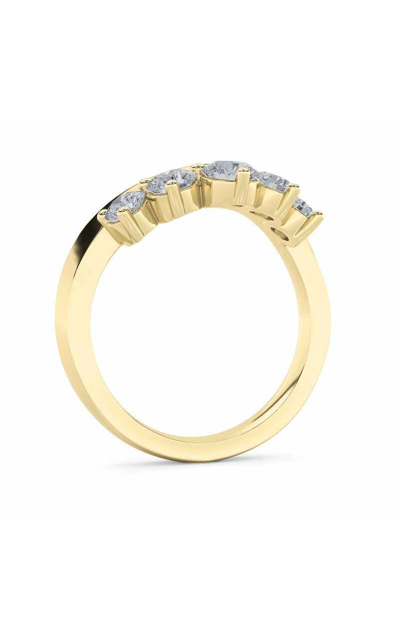 1CTW Round Shaped Lab Grown Diamond (F/VS) Fancy Contour Ring in 14K Gold
