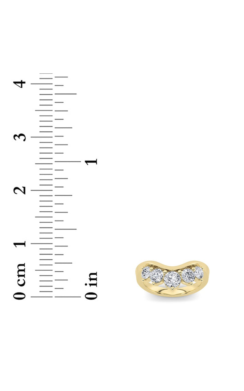 1CTW Round Shaped Lab Grown Diamond (F/VS) Fancy Contour Ring in 14K Gold