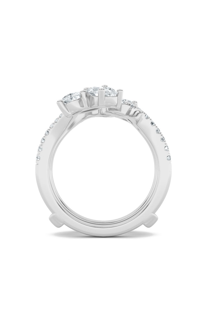2Cttw Marquise Shaped Lab Grown Diamond (F/VS) Insert Jacket Ring in 14K Gold