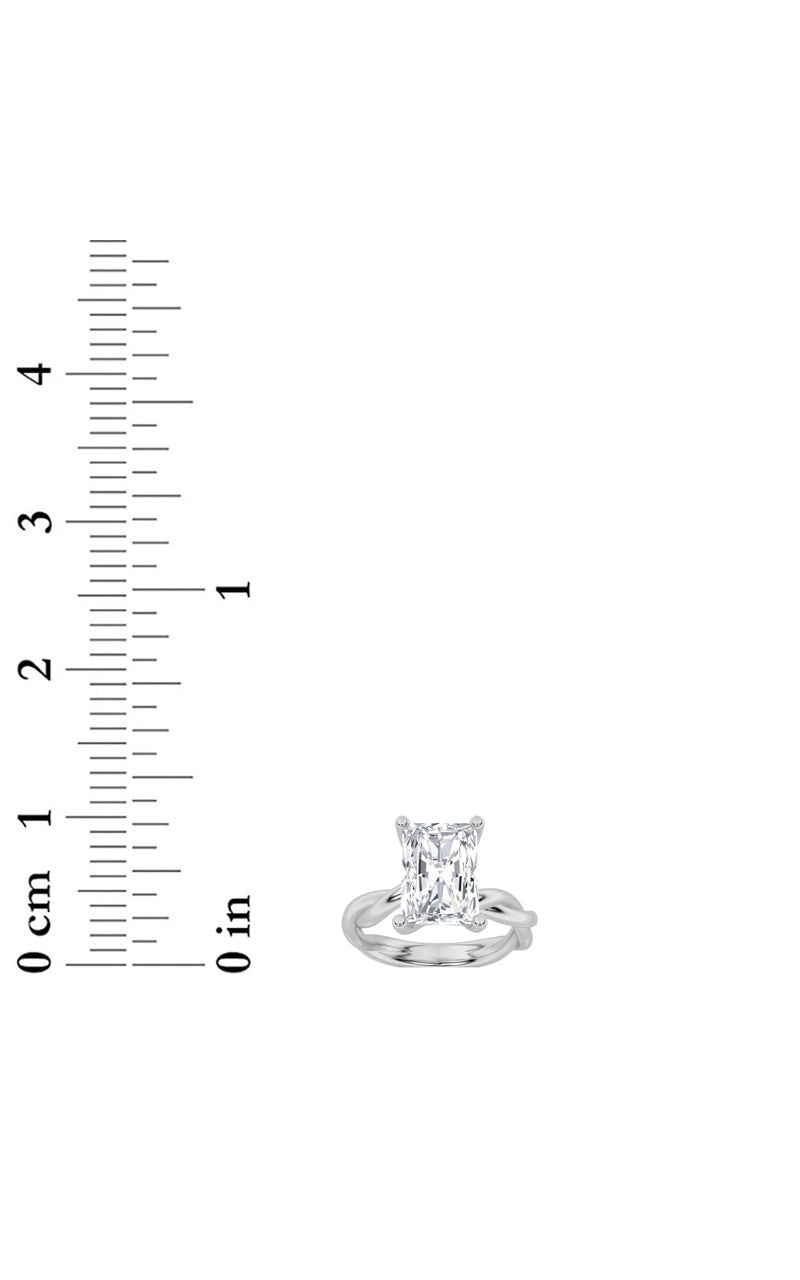 2CTW Radiant Shaped Lab Grown Diamond (F/VS) Twisted Shank Solitaire Engagement Ring in 14K Gold