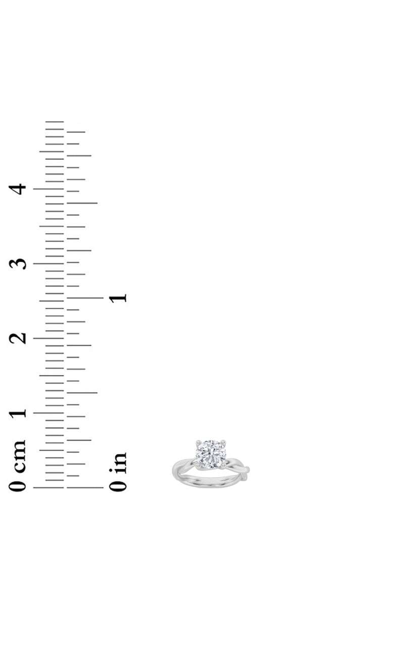 1CTW Round Shaped Lab Grown Diamond (F/VS) Twisted Shank Solitaire Engagement Ring in 14K Gold