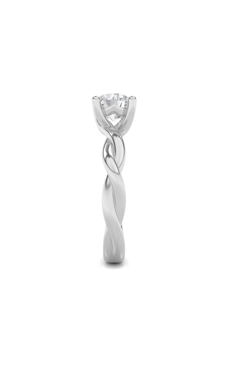 1.5CTW Round Shaped Lab Grown Diamond (F/VS) Twisted Shank Solitaire Engagement Ring in 14K Gold