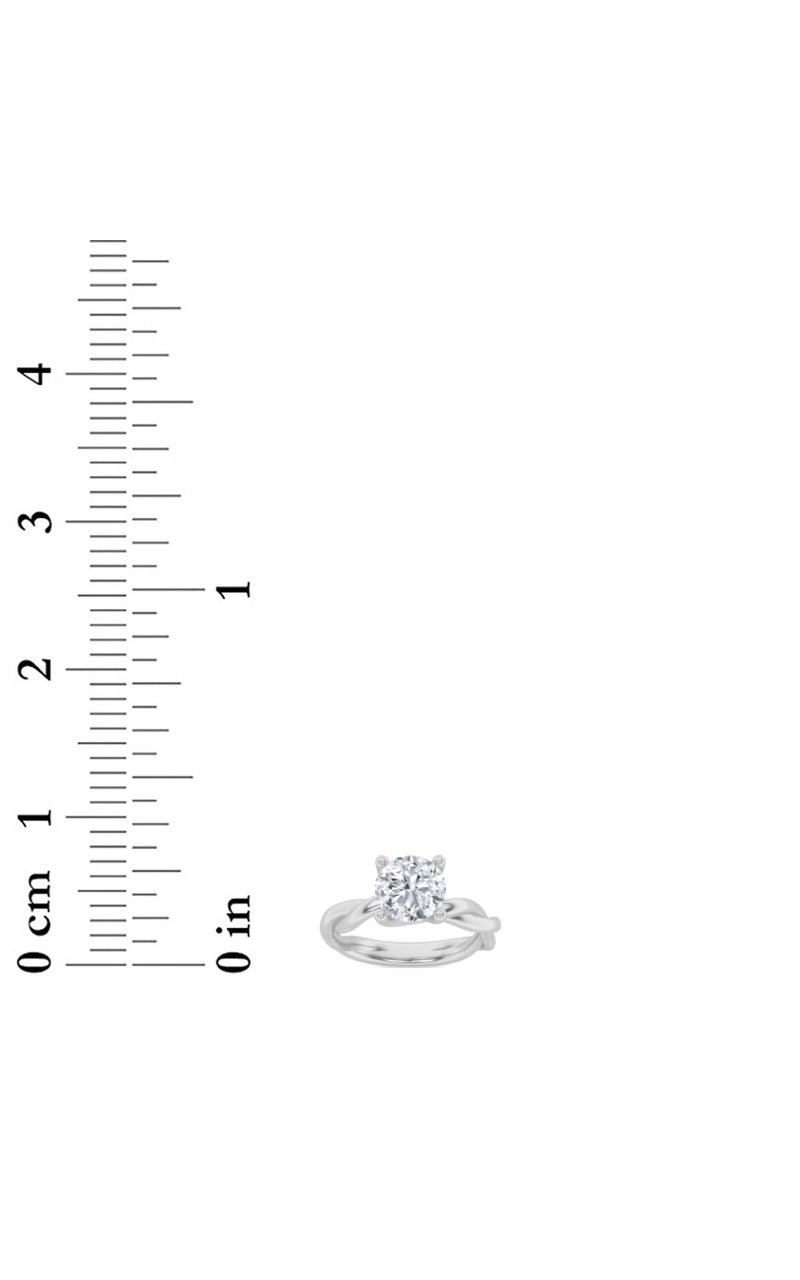 1.5CTW Round Shaped Lab Grown Diamond (F/VS) Twisted Shank Solitaire Engagement Ring in 14K Gold