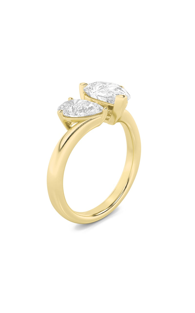 3Cttw Pear Shaped Lab Grown Diamond (F/VS) Toi etMoi Engagement Ring in 14K Gold