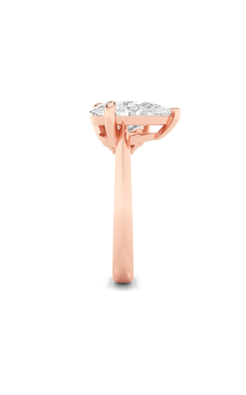 3Cttw Pear Shaped Lab Grown Diamond (F/VS) Toi etMoi Engagement Ring in 14K Gold
