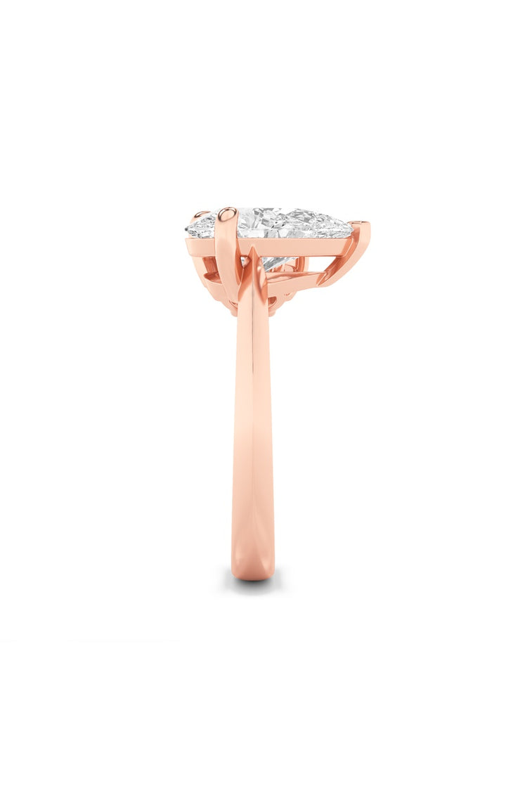 3Cttw Pear Shaped Lab Grown Diamond (F/VS) Toi etMoi Engagement Ring in 14K Gold