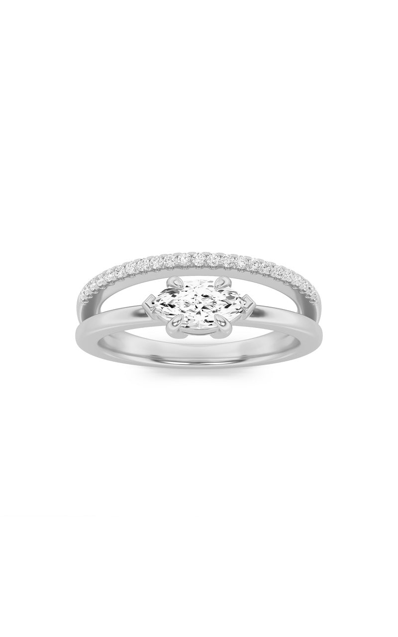 0.5Cttw Marquise Shaped Lab Grown Diamond (G/VS) Fashion Ring in 10K Gold