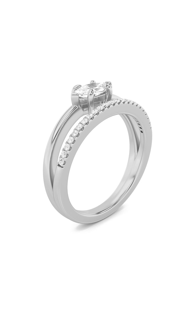 0.5Cttw Marquise Shaped Lab Grown Diamond (G/VS) Fashion Ring in 10K Gold