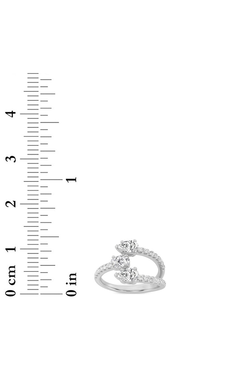 1CTW Oval Shaped Lab Grown Diamond (F/VS) Three Stone Fashion Ring in 14K Gold