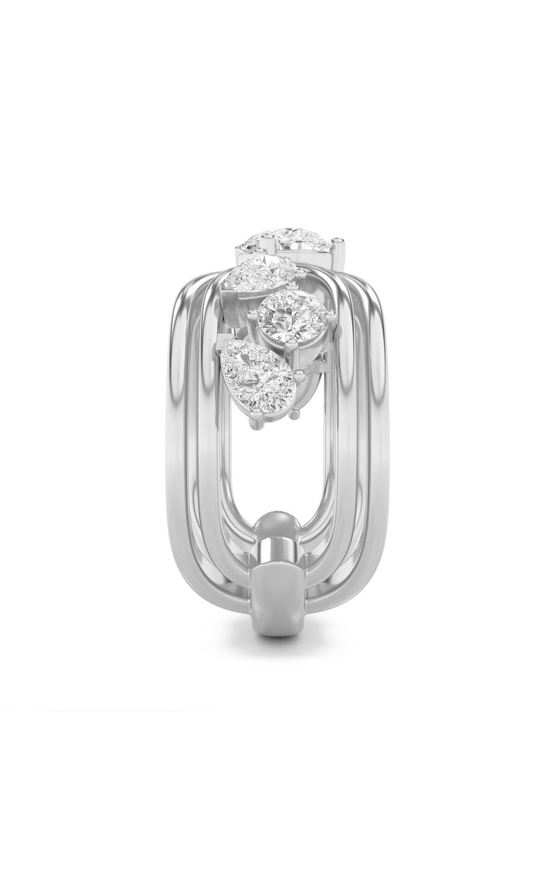 2Cttw Pear Shaped Lab Grown Diamond (F/VS) Seven Stone Fashion Ring in 14K Gold
