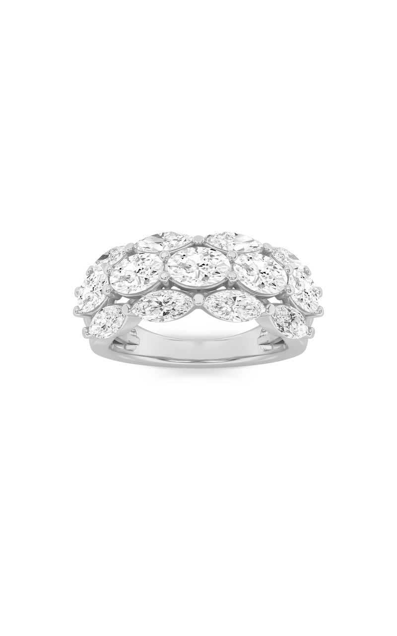 3Cttw Oval Shaped Lab Grown Diamond (F/VS) Multi Stone Band Ring in 14K Gold