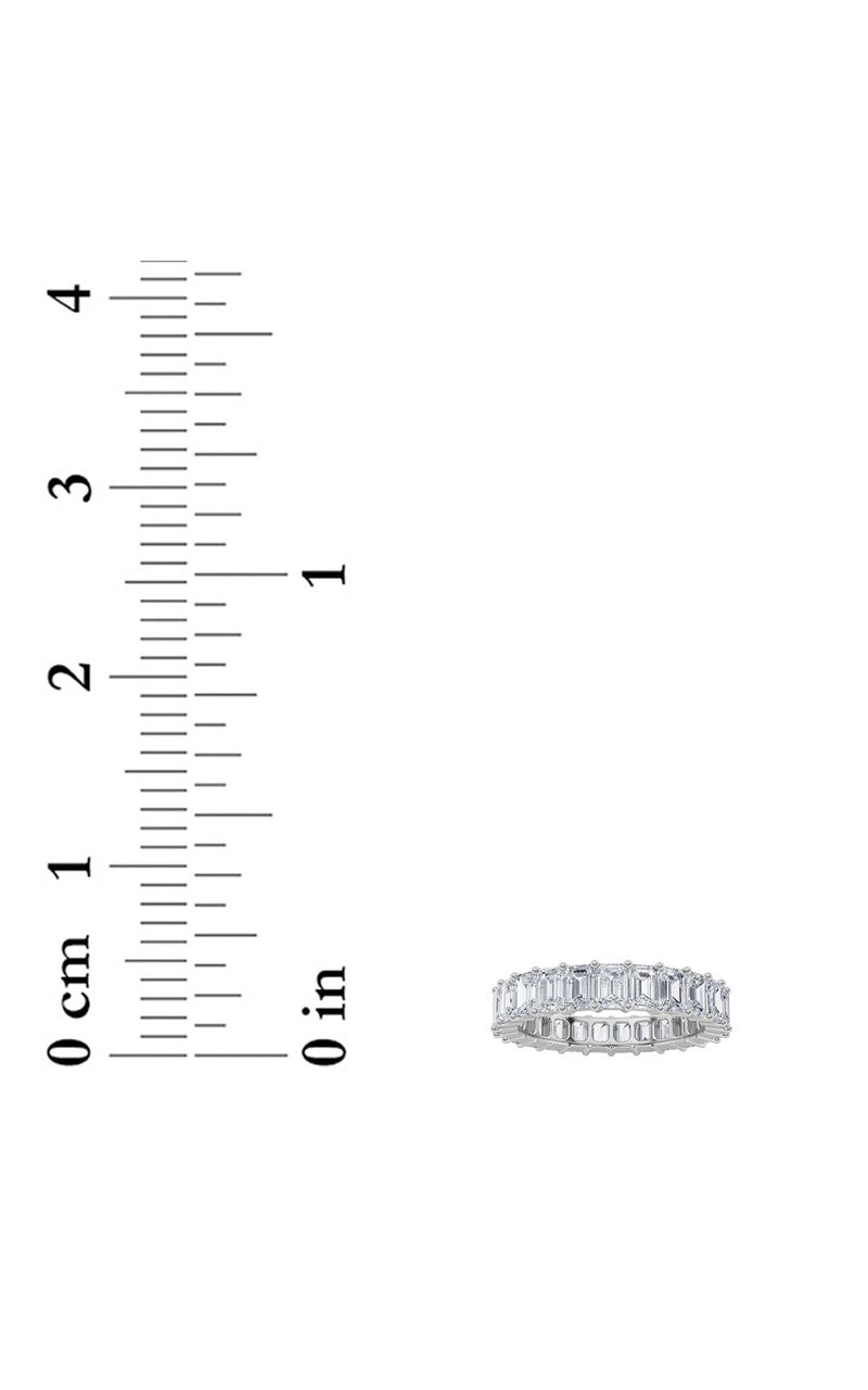 2.75CTW Emerald Shaped Lab Grown Diamond Split Prong Eternity Ring in 14K Gold (F/VS)