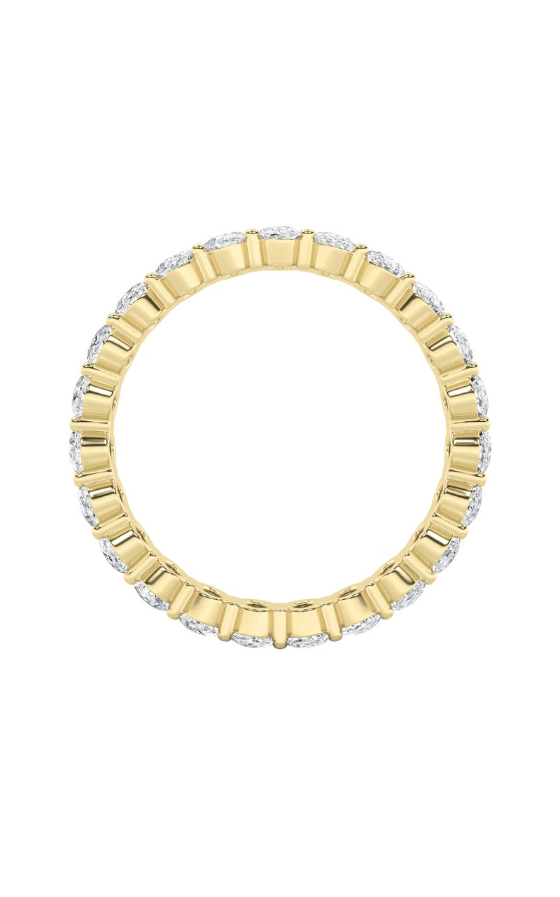 4CTW Oval Shaped Lab Grown Diamond Split Prong Eternity Ring in 14K Gold (F/VS)
