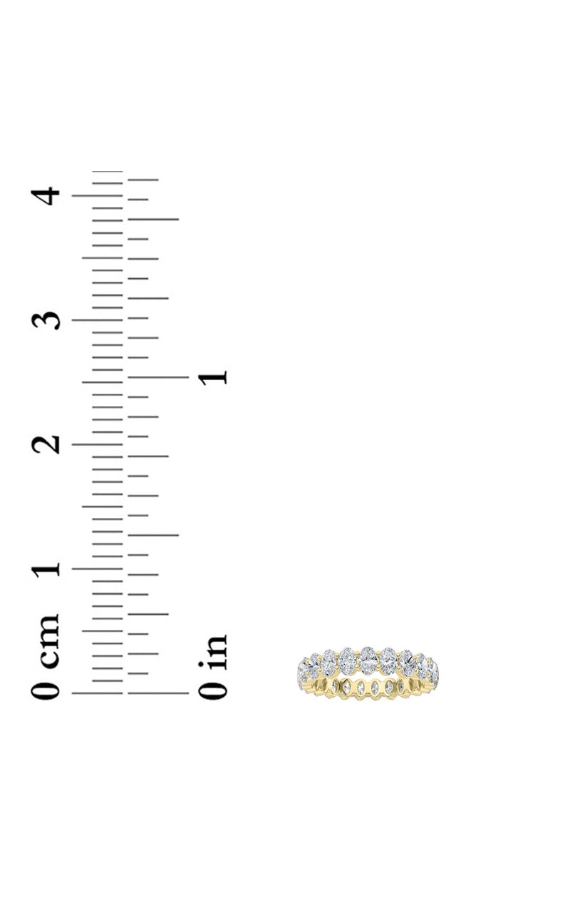 4.5CTW Oval Shaped Lab Grown Diamond Split Prong Eternity Ring in 14K Gold (F/VS)