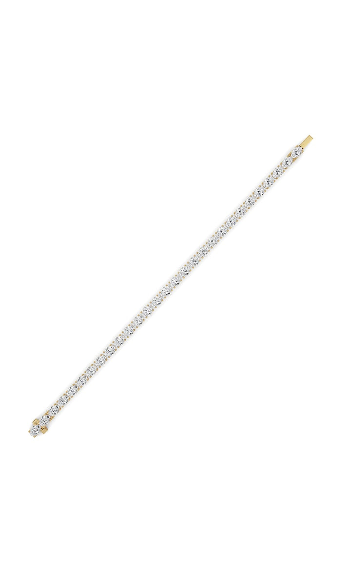 12CTW Oval Shaped Lab Grown Diamond (F/VS) Tennis Bracelet in 14K Gold