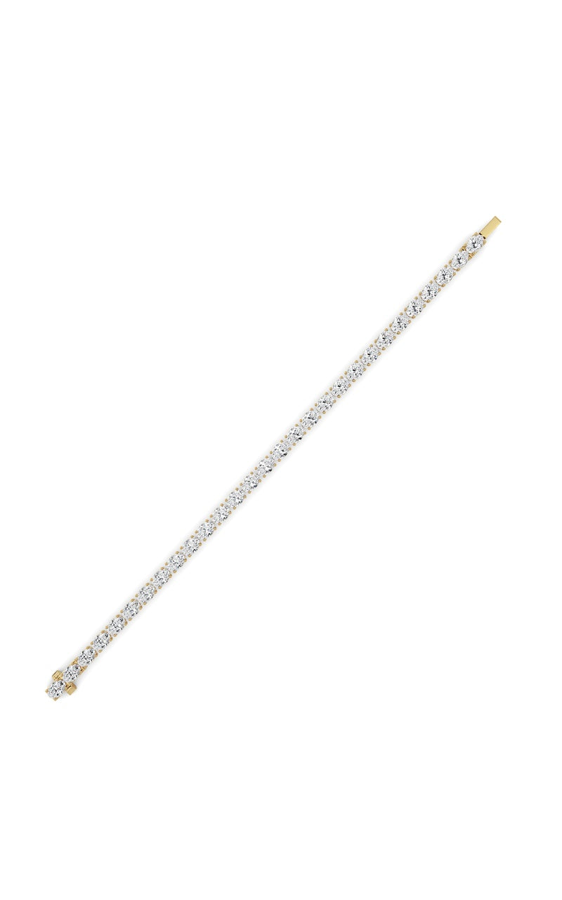 12Cttw Oval Shaped Lab Grown Diamond (F/VS) TennisBracelet in 14K Gold