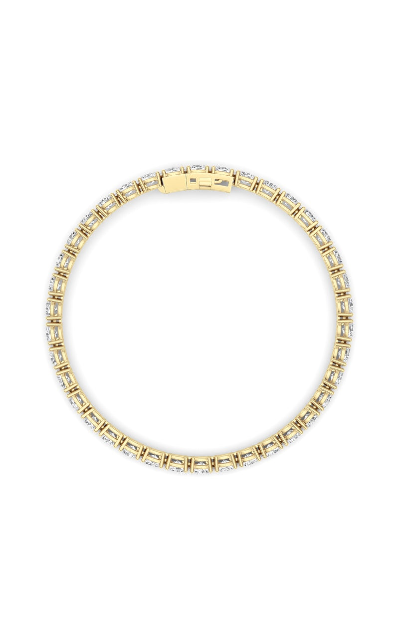 7Cttw Oval Shaped Lab Grown Diamond (F/VS) TennisBracelet in 14K Gold